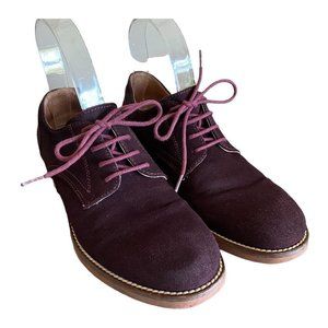 G.H. Bass & Co. "Emmie" Suede Leather Oxford Shoe in Burgundy Womens Sz 6.5M